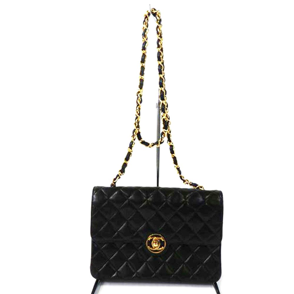 Chanel Circle Coco Mark Matelasse Shoulder Bag Black